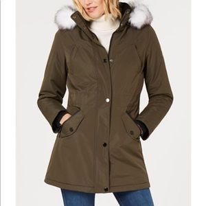 HFX insulated jacket with faux fur hood Olive